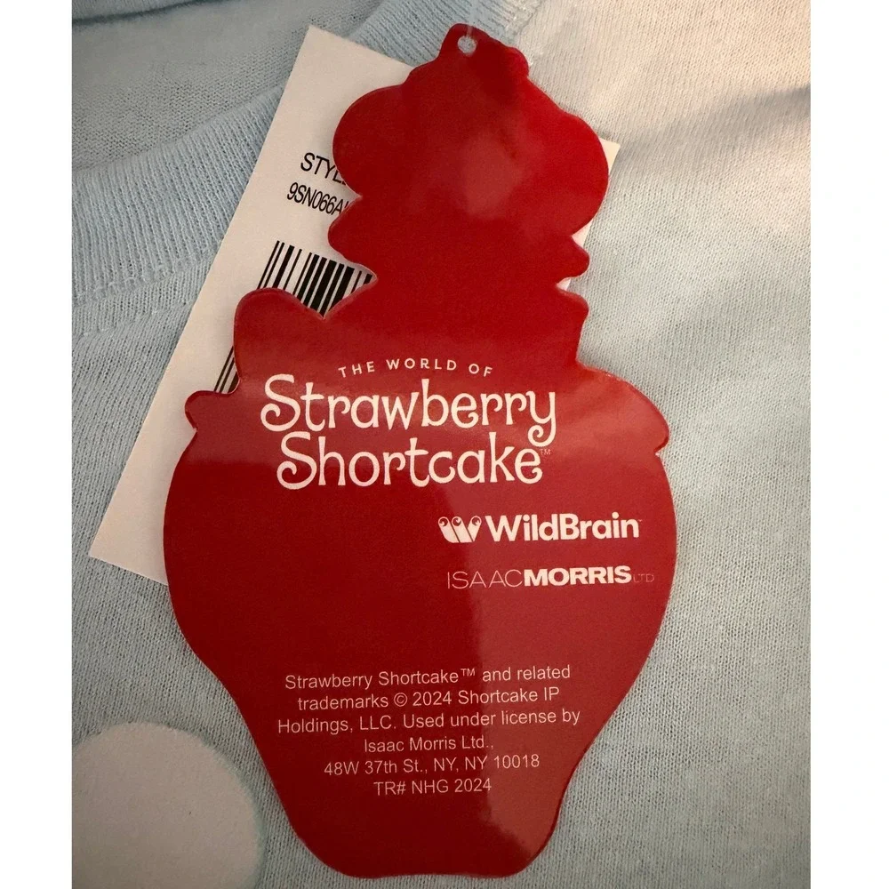 Strawberry Shortcake Women's Medium Isaac Morris Graphic Tee Light Blue 1986